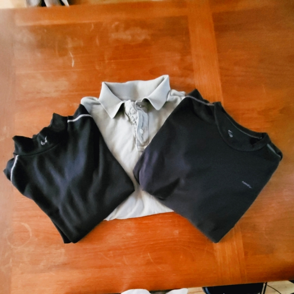 Nike Size Large Athletic long sleeve shirts (2). Gap polo shirt Size L.